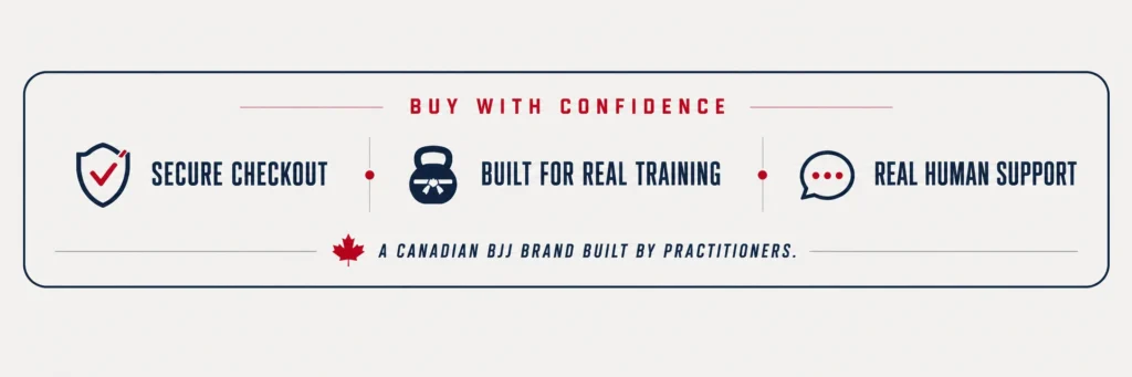 Stonebelt Fightwear customer reassurance banner highlighting secure checkout, real training gear, and human support
