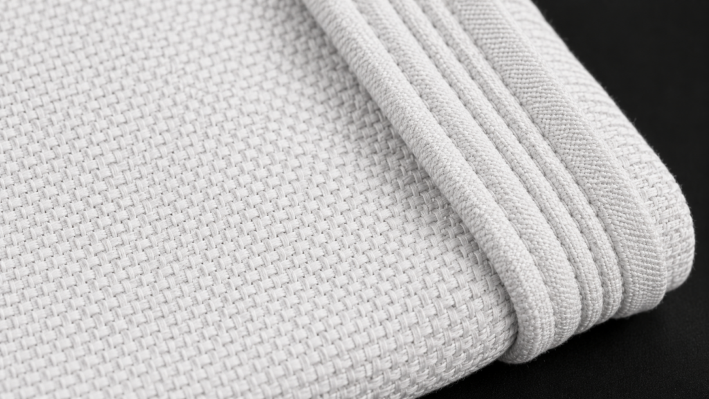 Close up BJJ jacket in double weave pattern