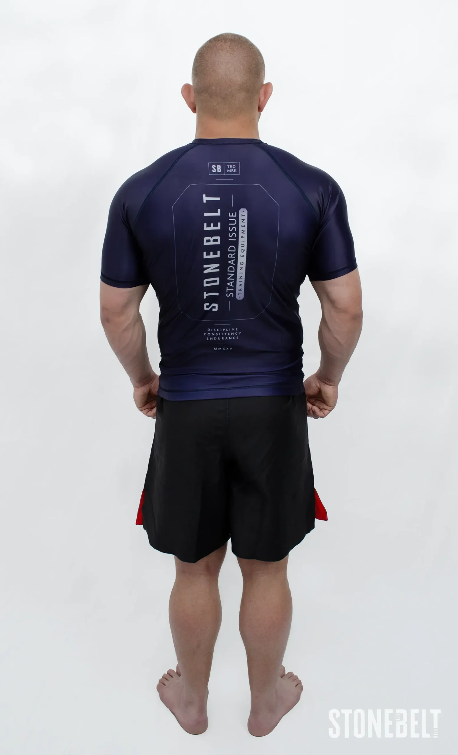 Standard Issue Short Sleeve BJJ Rashguard — Navy Blue | Stonebelt