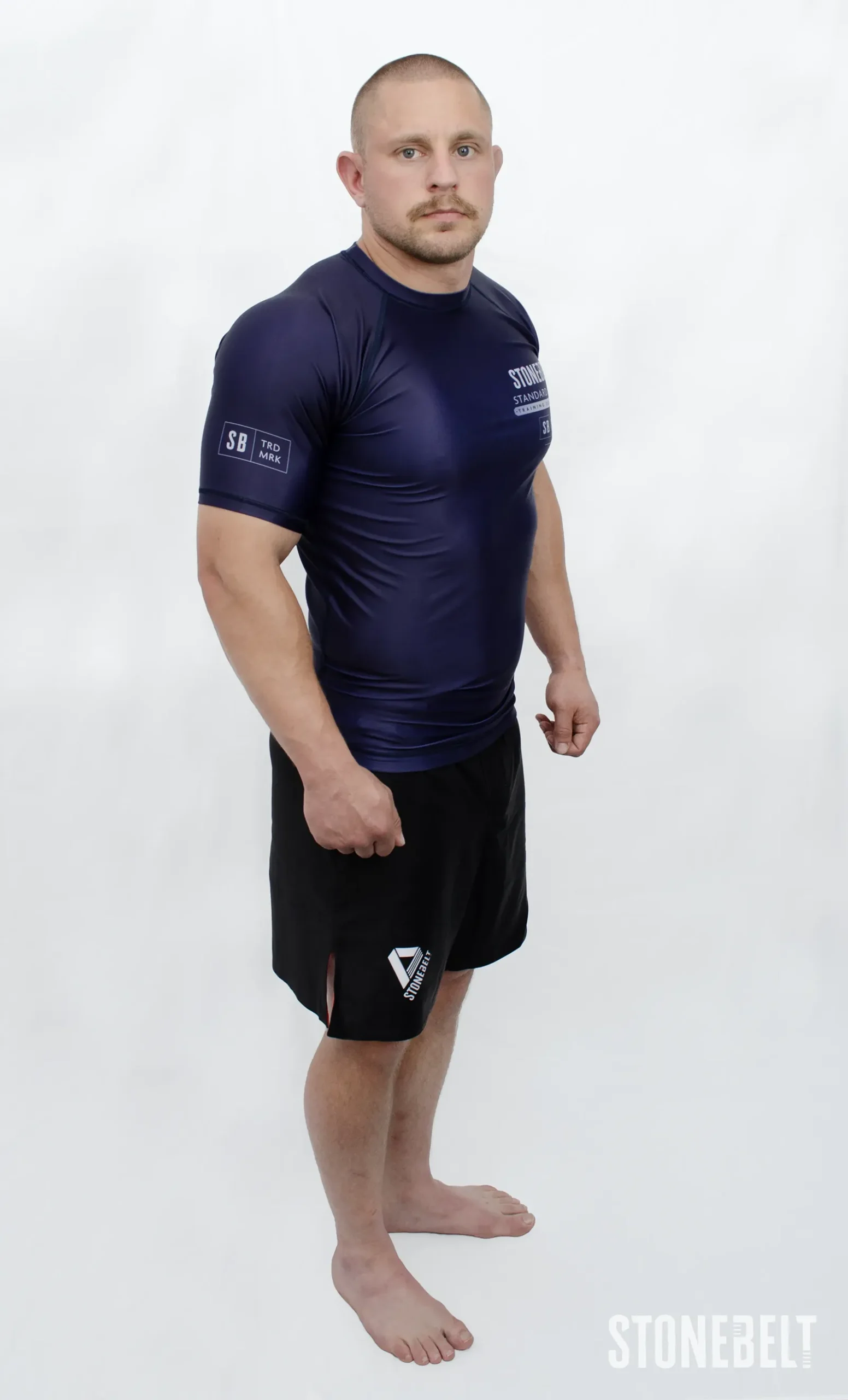 Standard Issue Short Sleeve BJJ Rashguard — Navy Blue | Stonebelt